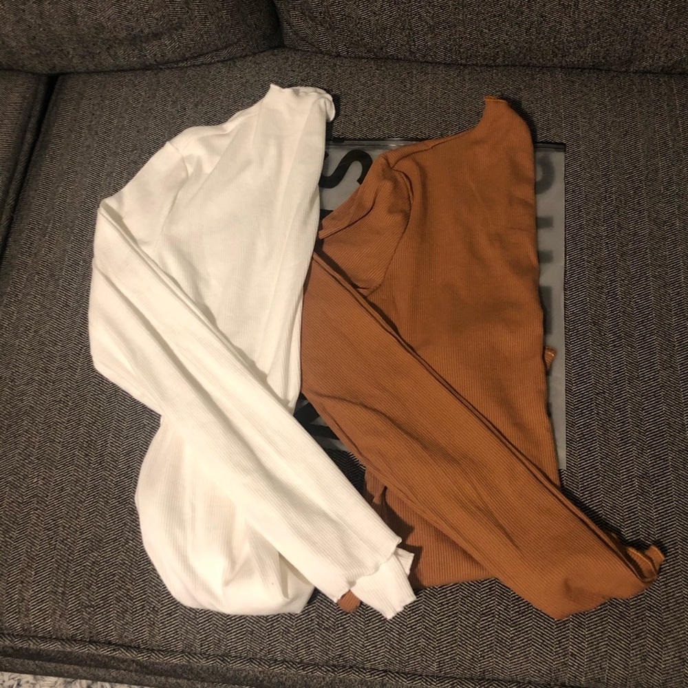 2 SHEIN Bodysuits, White & Brown size 6